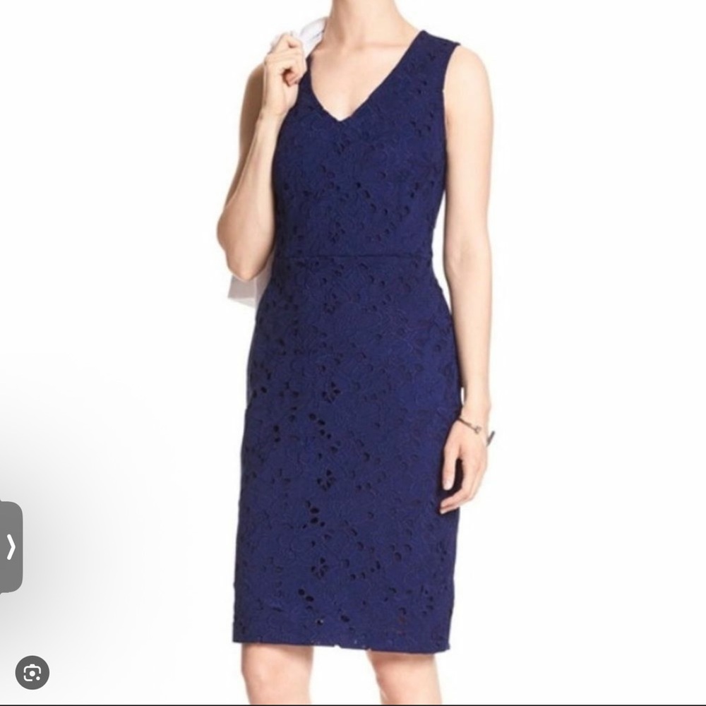 Banana Republic Midnight Blue Floral Midi Dress